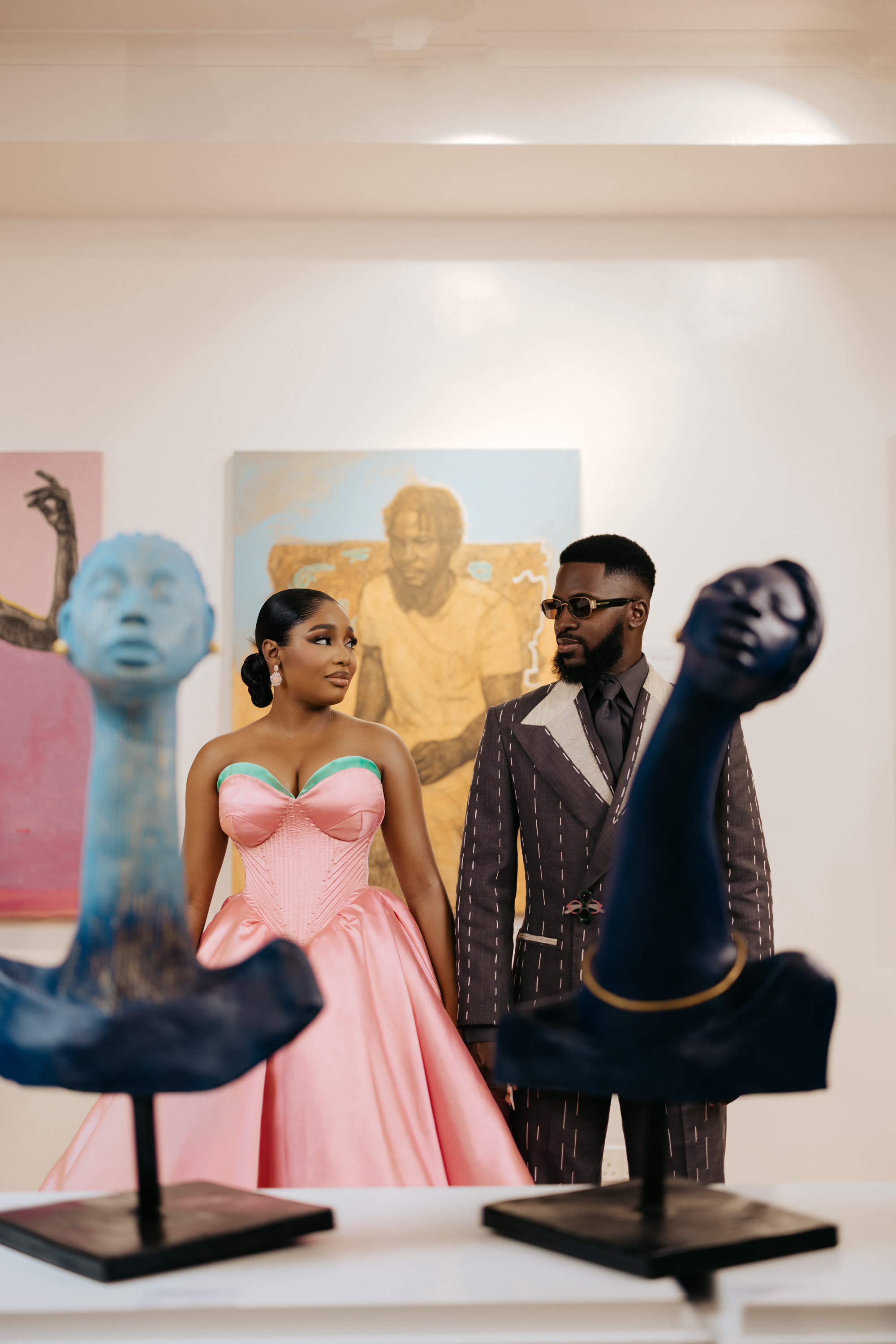 Among the sculptures