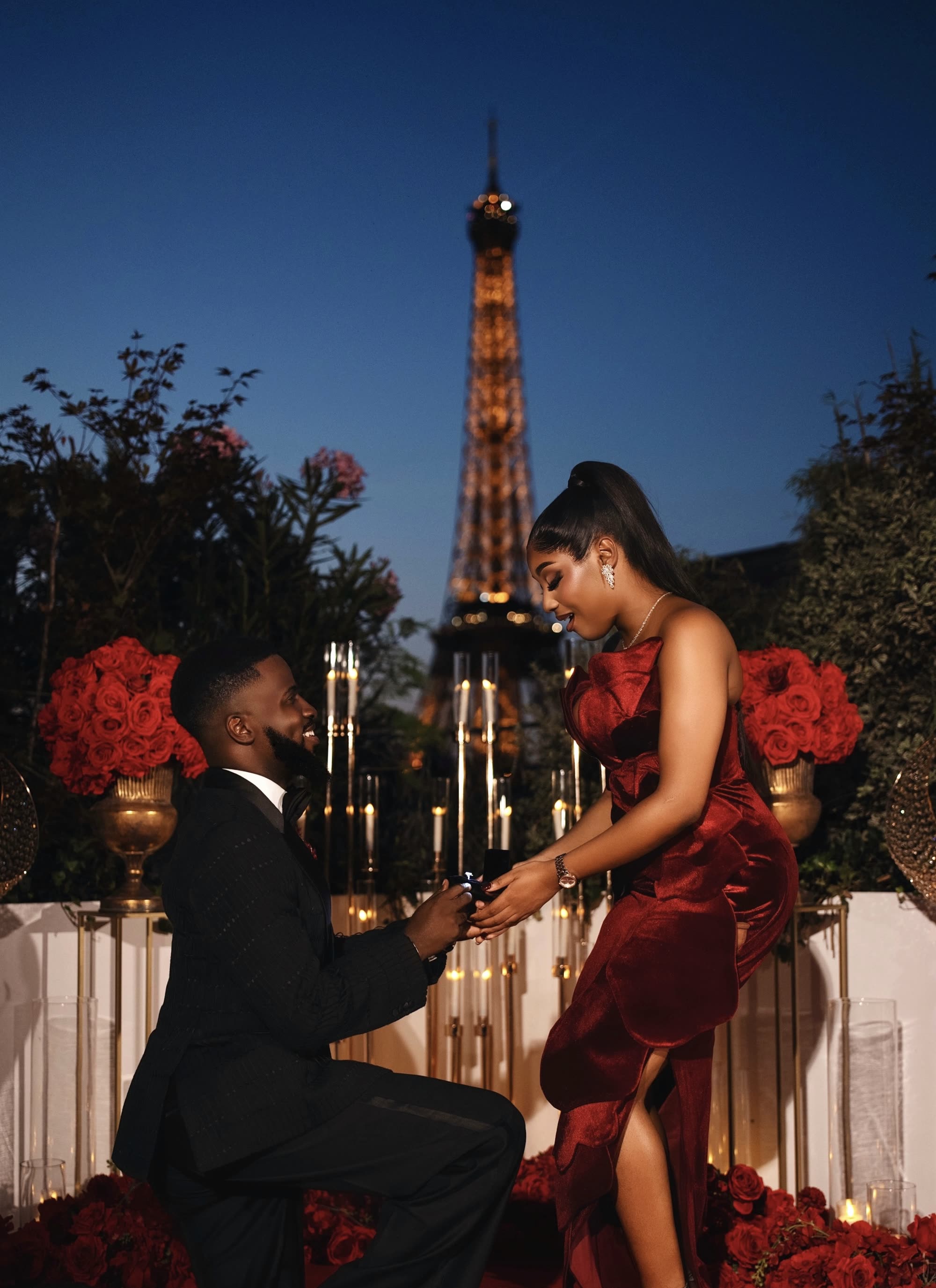 On one knee in Paris